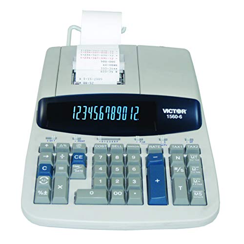 Victor 1560-6 12 Digit Heavy Duty Commercial Printing Calculator