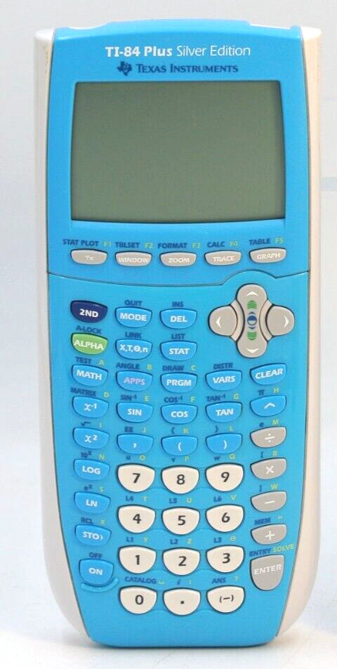 Texas Instruments TI-84 Plus Silver Edition Graphing Calculator Bright Blue