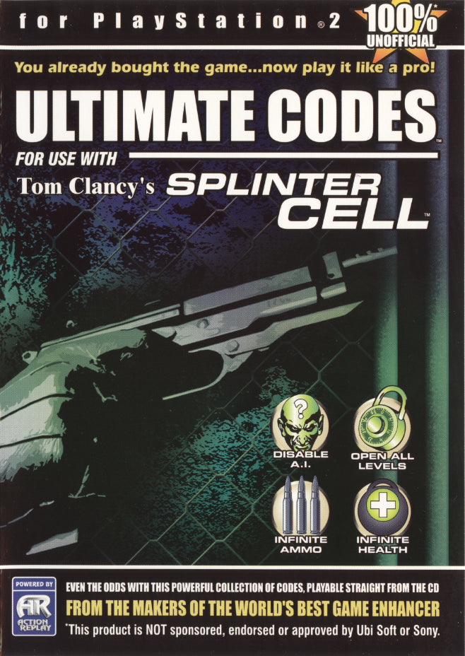 Ultimate Code for Use with Tom Clancy's Splinter Cell - Playstation 2 PS2