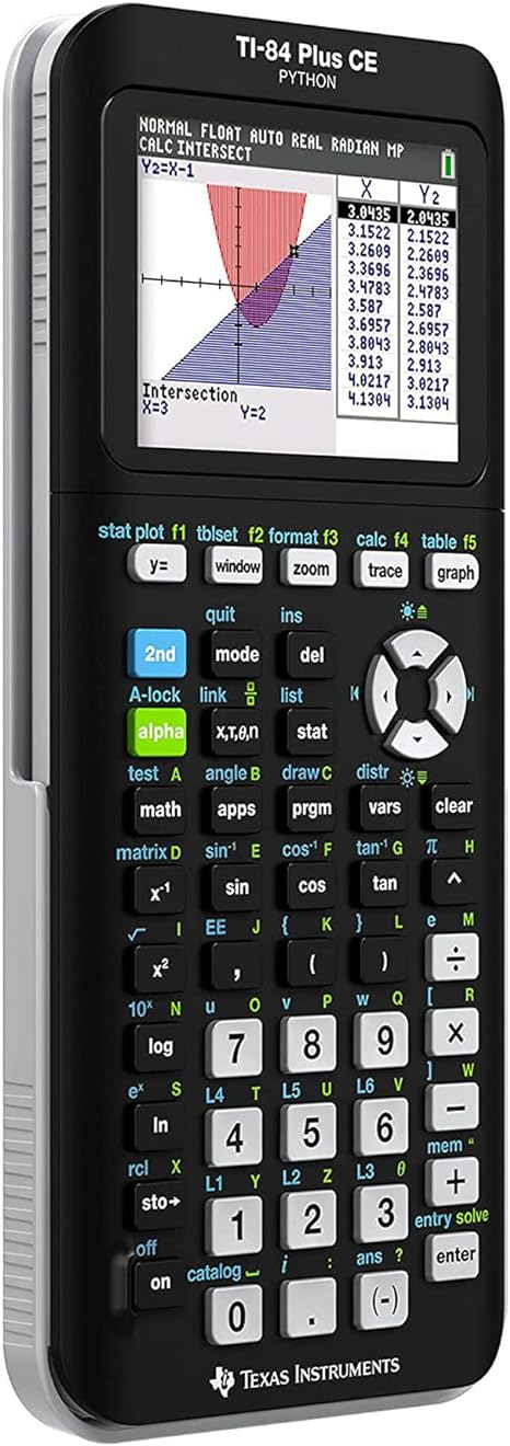 TI-84 Plus CE Graphing Calculator w/Python - Matte-matic Black