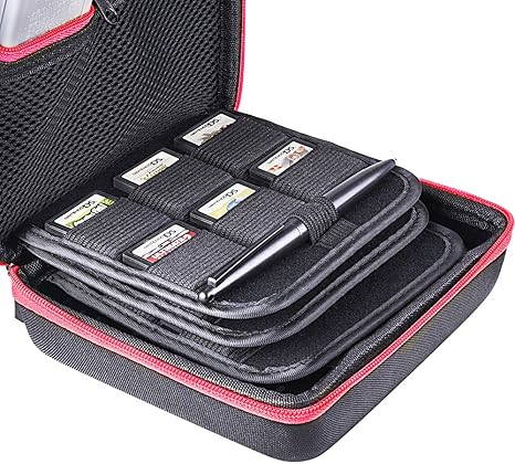 AUSTOR Nintendo 2DS Carrying Case - Black/Red