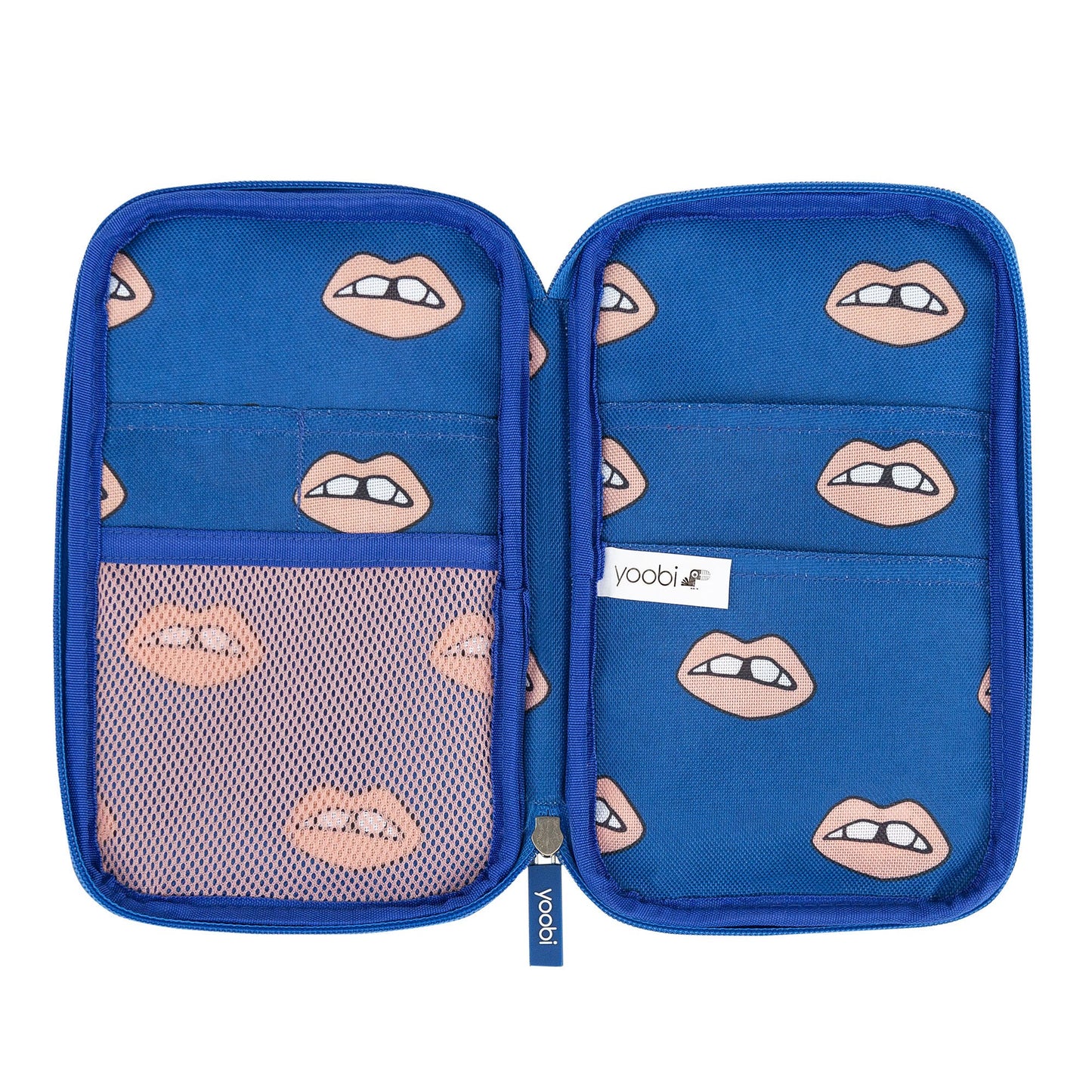 Yoobi Pencil Case - Navy + Peach Lips