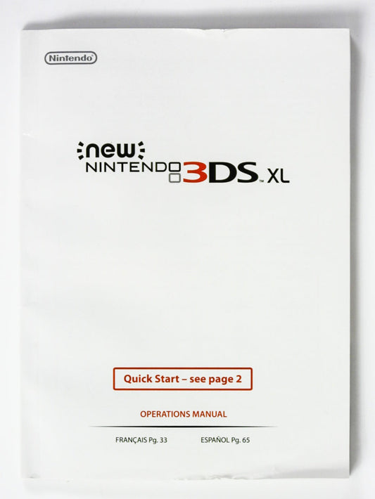 'New' Nintendo 3DS XL Operation Manual