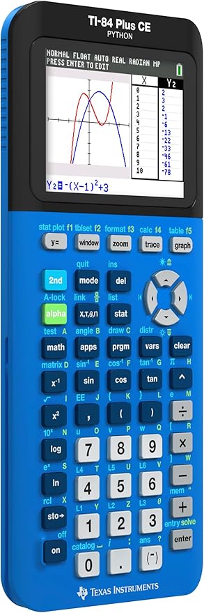 Texas Instruments TI-84 Plus CE Graphing Calculator - Bionic Blue