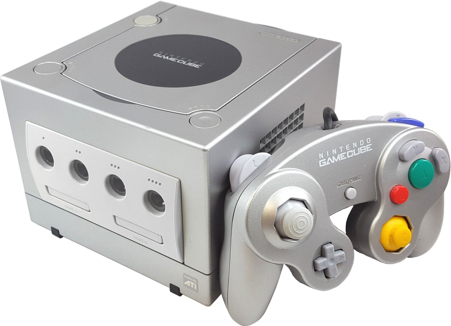 Nintendo Gamecube Platinum System Console Bundle w/ Paper Mario Game