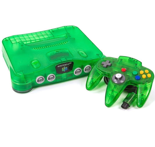 Nintendo 64 N64 Jungle Green Video Game Console with Matching Controller