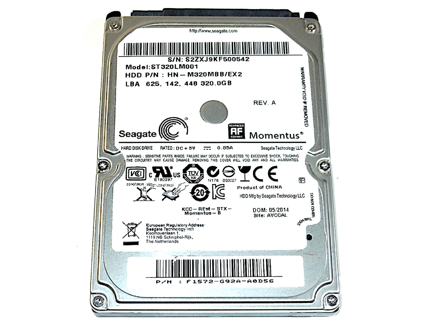 Seagate ST320LM001 320GB SATA 2.5-inch Laptop Hard Drive - Works Great!