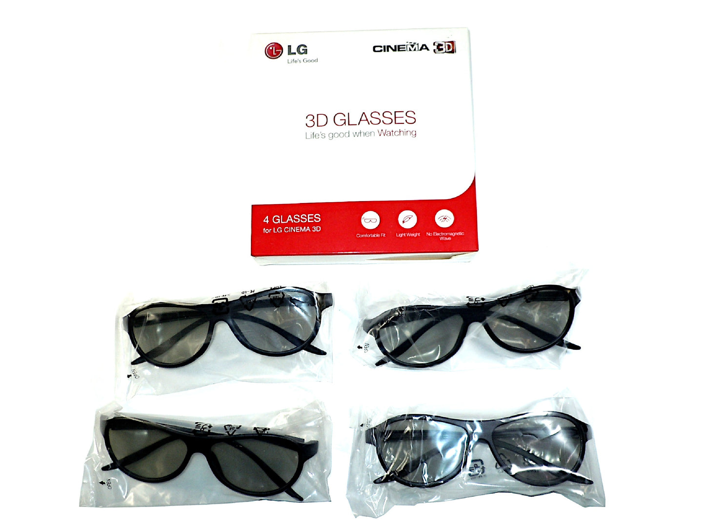 LG 4 Pack CINEMA 3D Glasses - Open Box