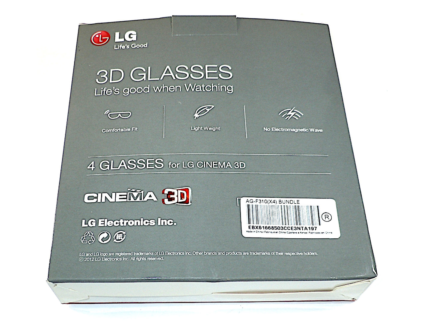LG 4 Pack CINEMA 3D Glasses - Open Box