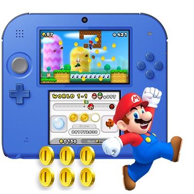 Nintendo 2DS - Electric Blue w/New Super Mario Bros. 2 Pre-Installed