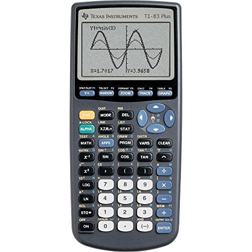 Texas Instruments TI-83 Plus Graphing Calculator Black School SAT ACT
