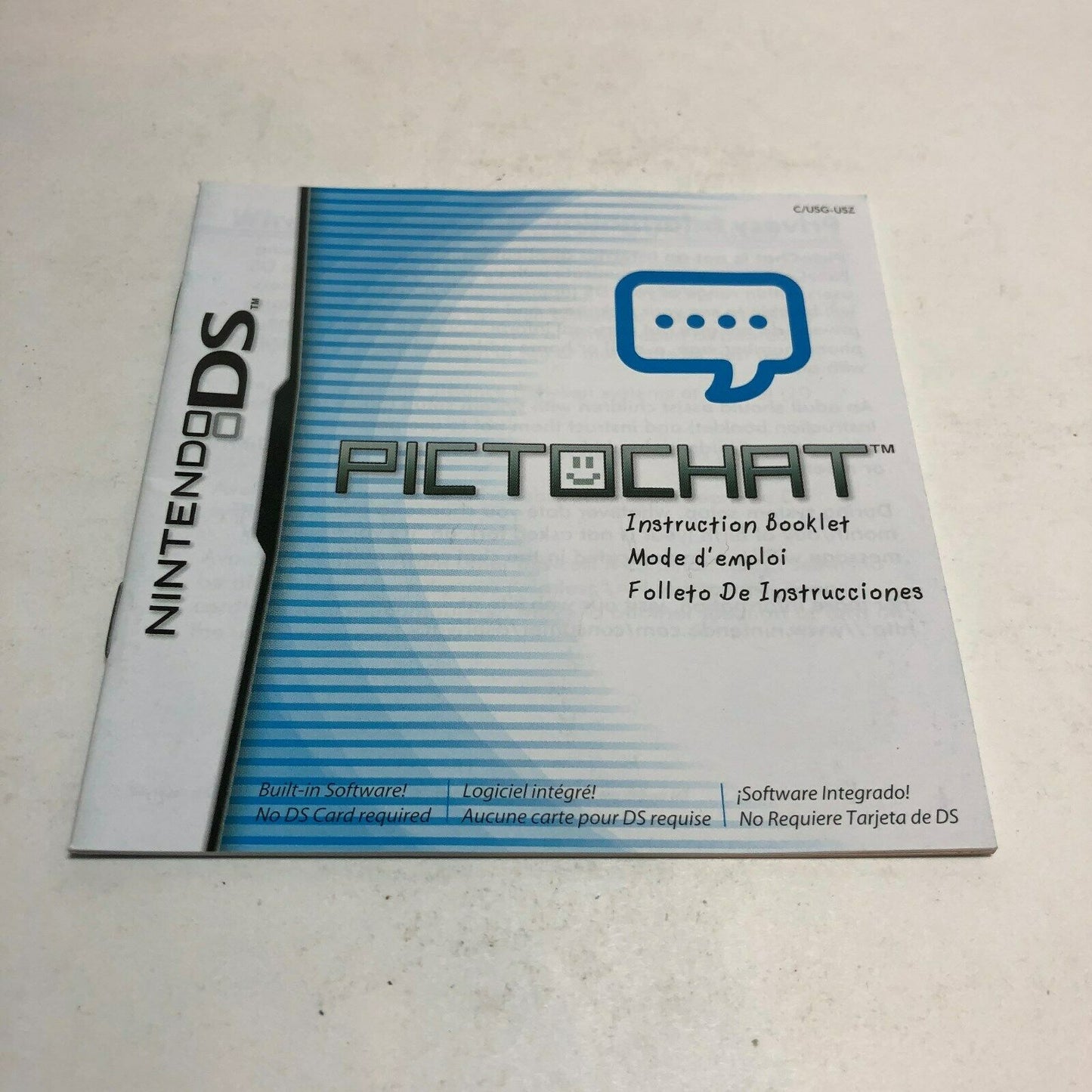 Pictochat Instruction Booklet - Nintendo DS