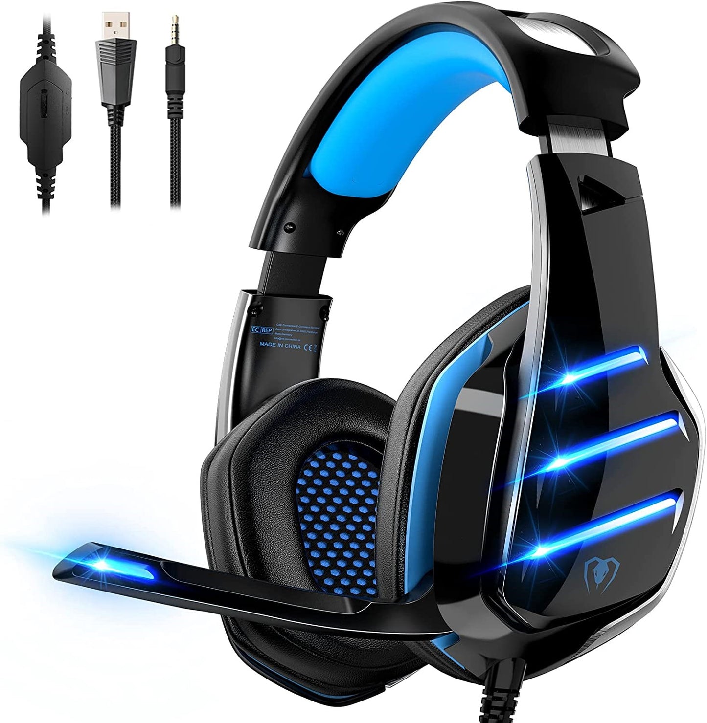 Gaming Headset with 7.1 Surround Sound and Noise Canceling Mic