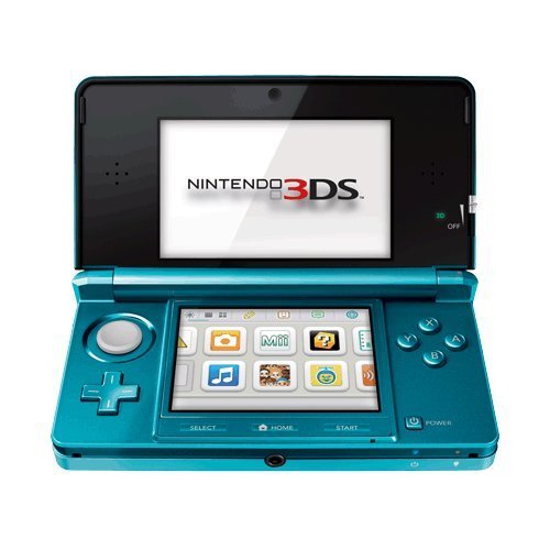 Nintendo 3DS - Aqua Blue Handheld Gaming System with Stylus SD Card Charger