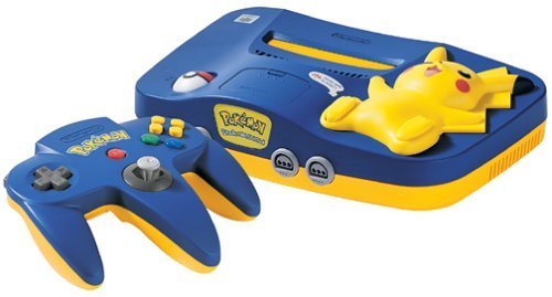 Nintendo 64 System Video Game Console Pikachu Version W/ Matching Controller