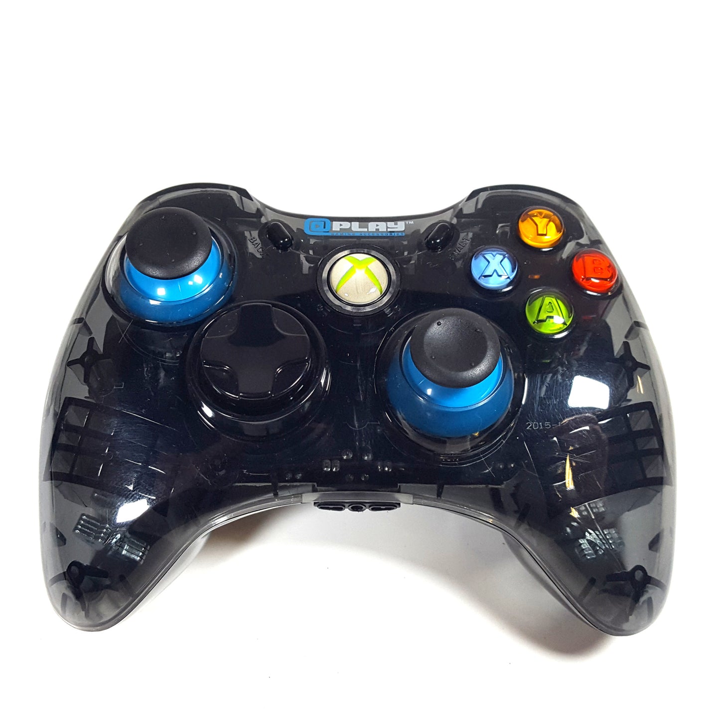 GameStop AtPlay Xbox 360 Wired Controller w/ Removable Cord 037-027 Clear Black