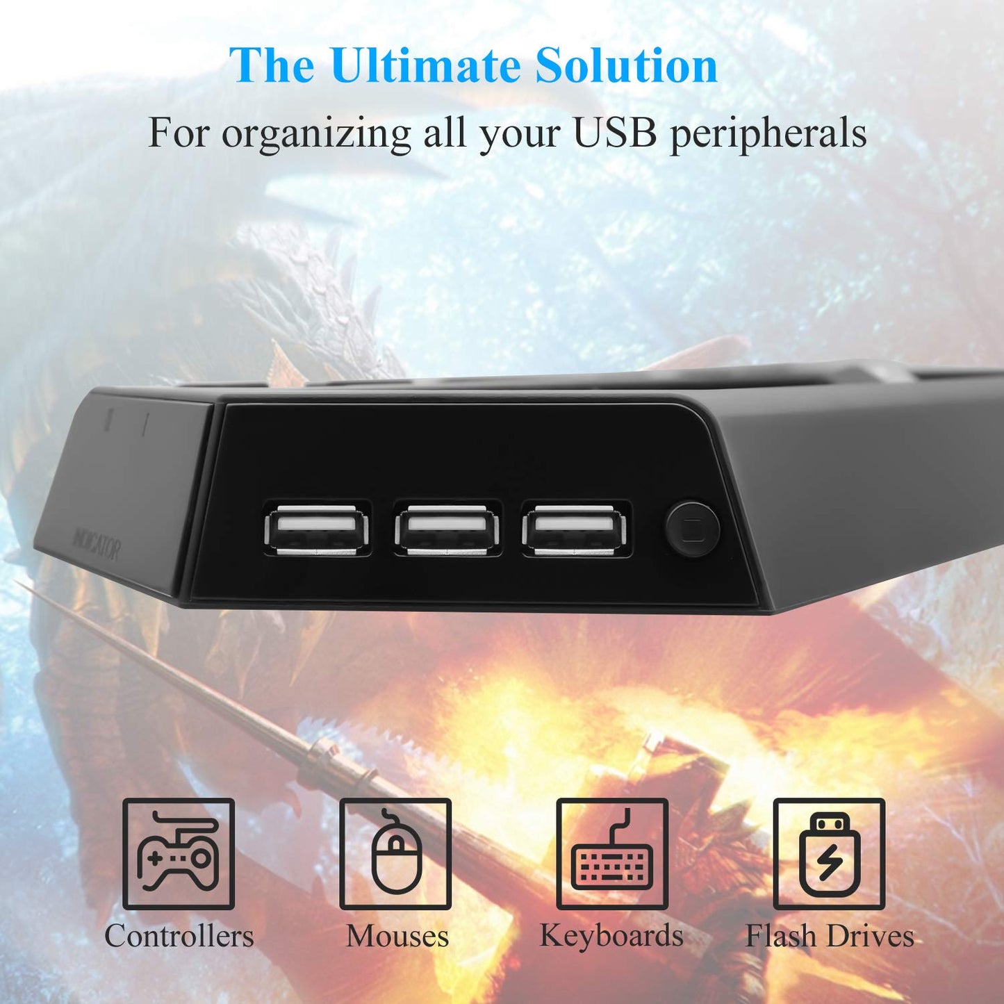 PS4 Pro Cooling Stand, Controller Charger, and USB Hub