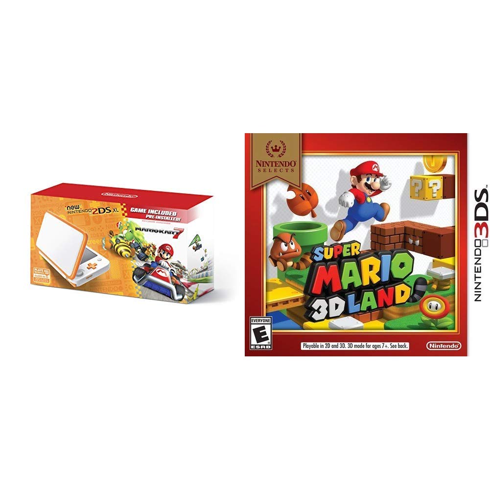 Nintendo 'New' 2DS XL - Orange/White w/Mario Kart 7 & Mario 3D Land