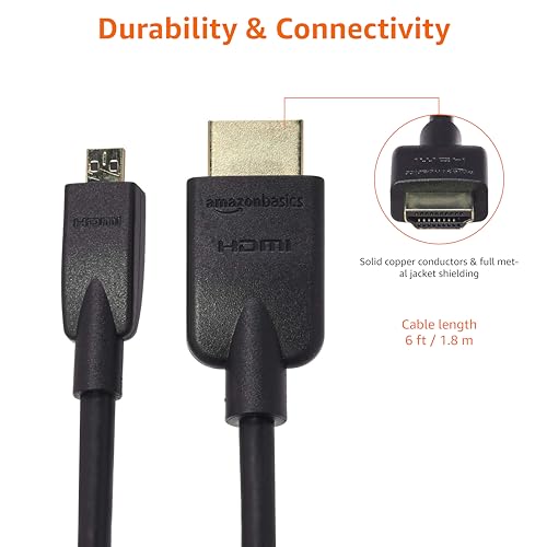 Micro HDMI to HDMI 3 ft Display Cable
