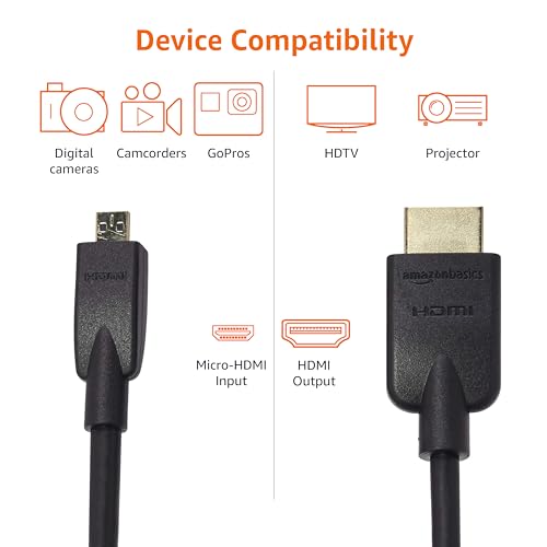 Micro HDMI to HDMI 3 ft Display Cable
