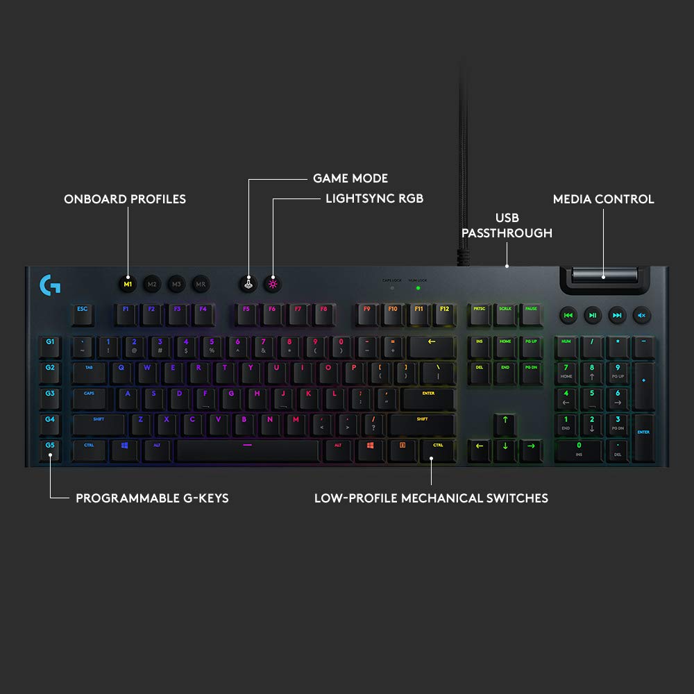Logitech G815 LIGHTSYNC RGB Mechanical Gaming Keyboard [Clicky]