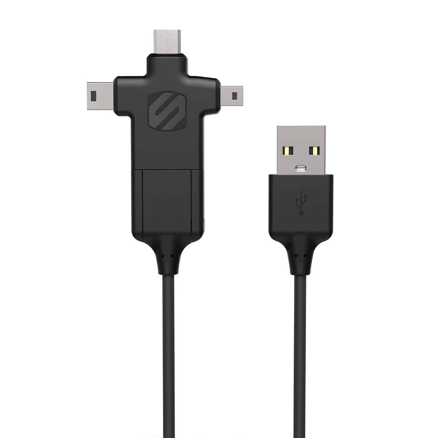 4-in-1 USB-C, Mini USB, Mini B & Micro USB to USB Charge & Sync 3ft Cable