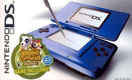 Nintendo DS Electric Blue and Animal Crossing Wild World Bundle