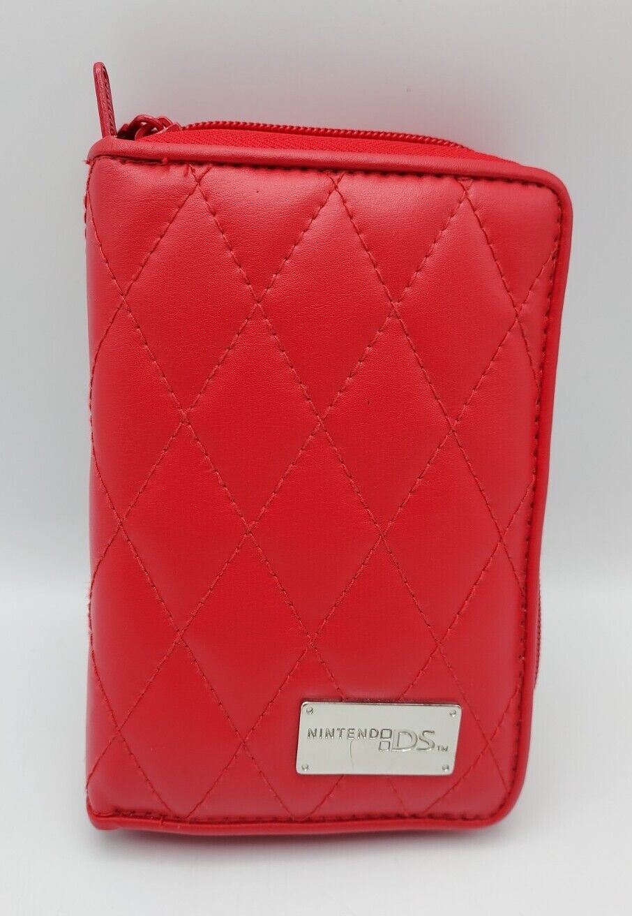 Nintendo DS Faux Leather Quilted Travel Carrying Case - Red