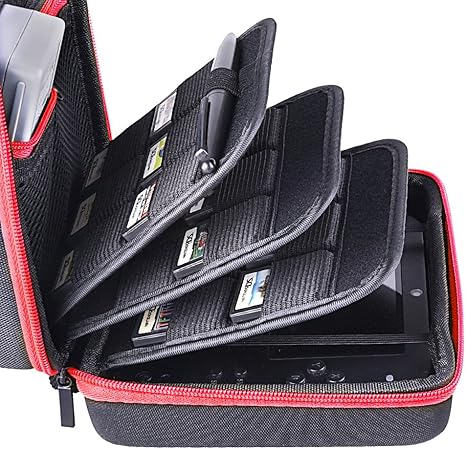 AUSTOR Nintendo 2DS Carrying Case - Black/Red