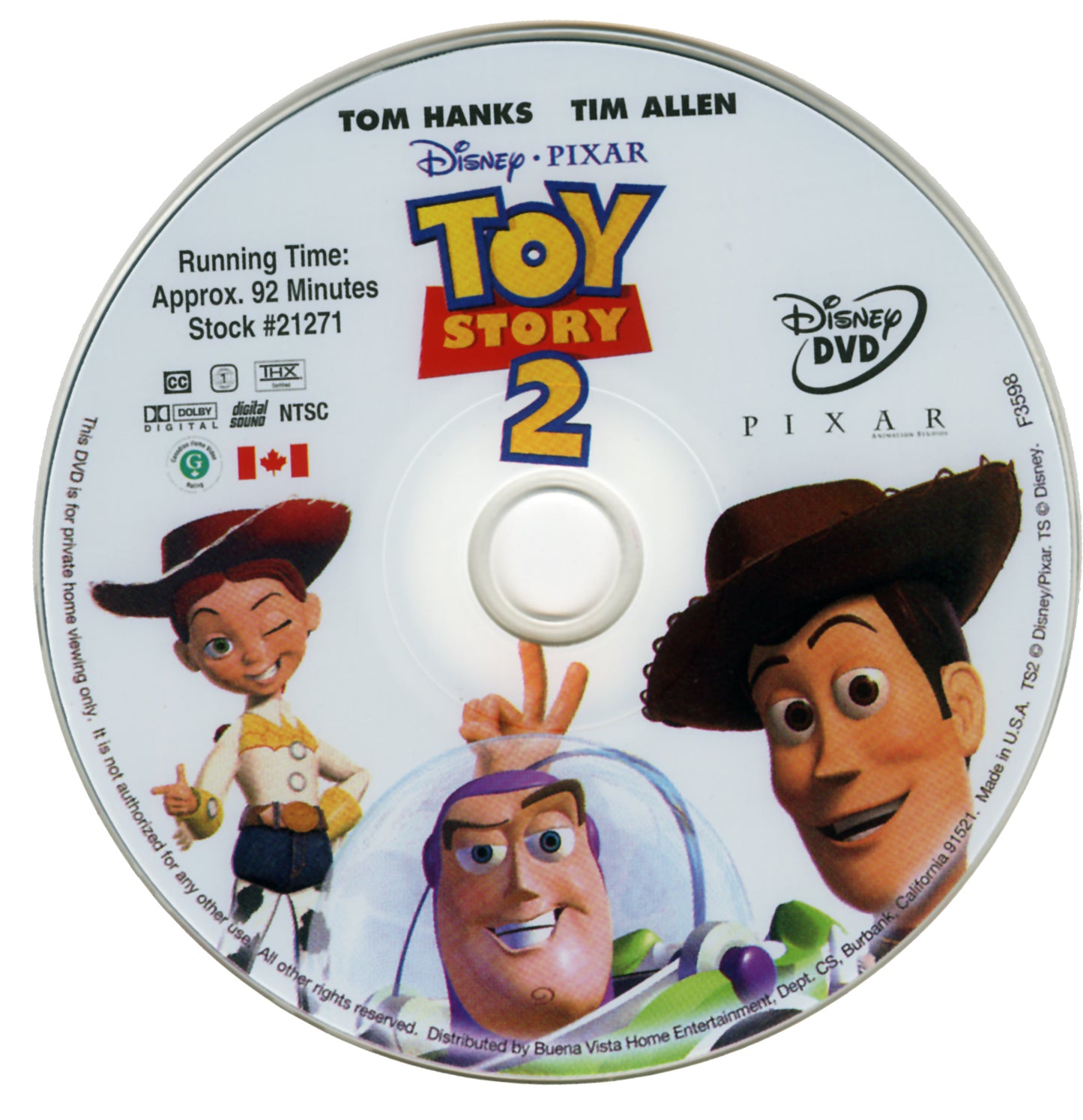 Toy Story 2 DVD [DISC ONLY]