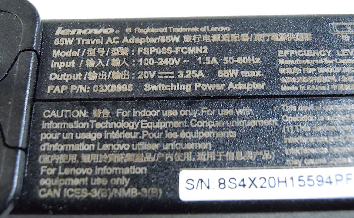Genuine Lenovo FSP065-FCMN2 Laptop AC Power Adapter 45W 20V 3.25A