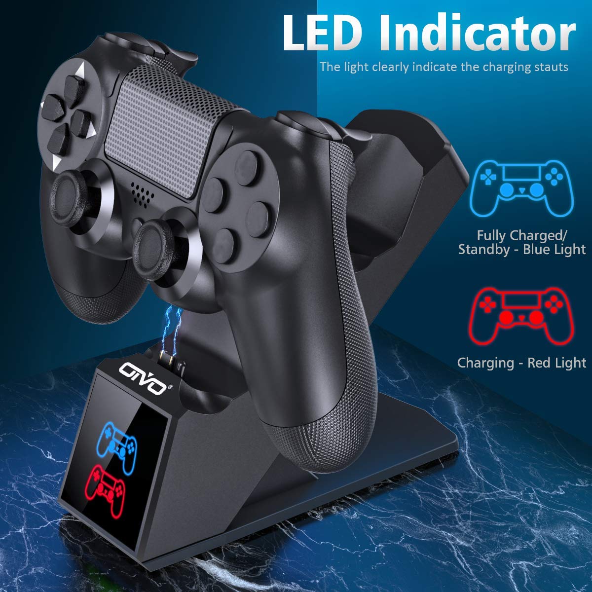 OIVO PS4 Dual Controller Charging Dock
