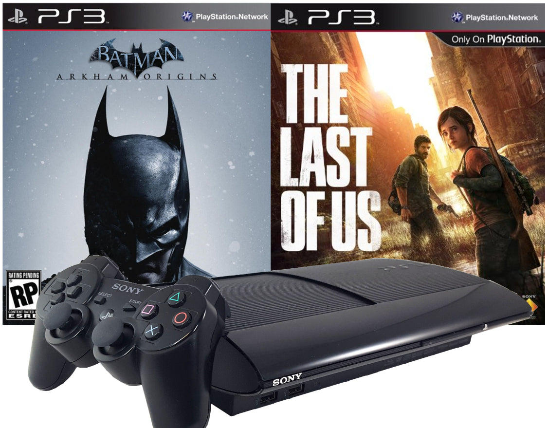 Sony PlayStation 3 PS3 Super Slim 250GB Last of Us & Batman Arkham Origins