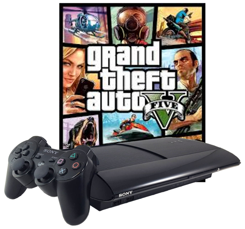 Sony PlayStation 3 PS3 Super Slim 500GB - Grand Theft Auto V Bundle