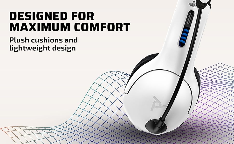 PDP Gaming LVL50 Wireless Headset With Noise Cancelling Microphone - White/Blue