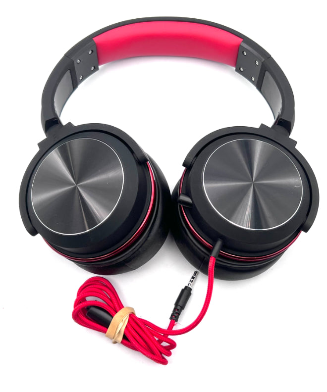 Unbranded Metallic Red Wired Gaming Headset w/ Retractable Mic