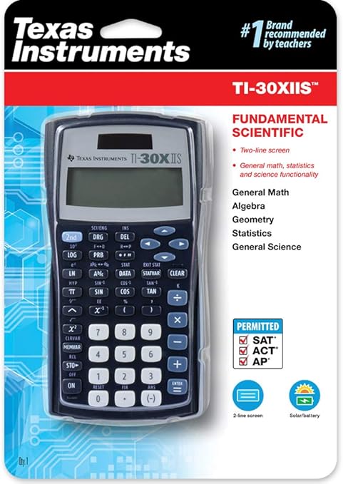 Texas Instruments TI-30X IIS 2-Line Scientific Calculator Black with Blue
