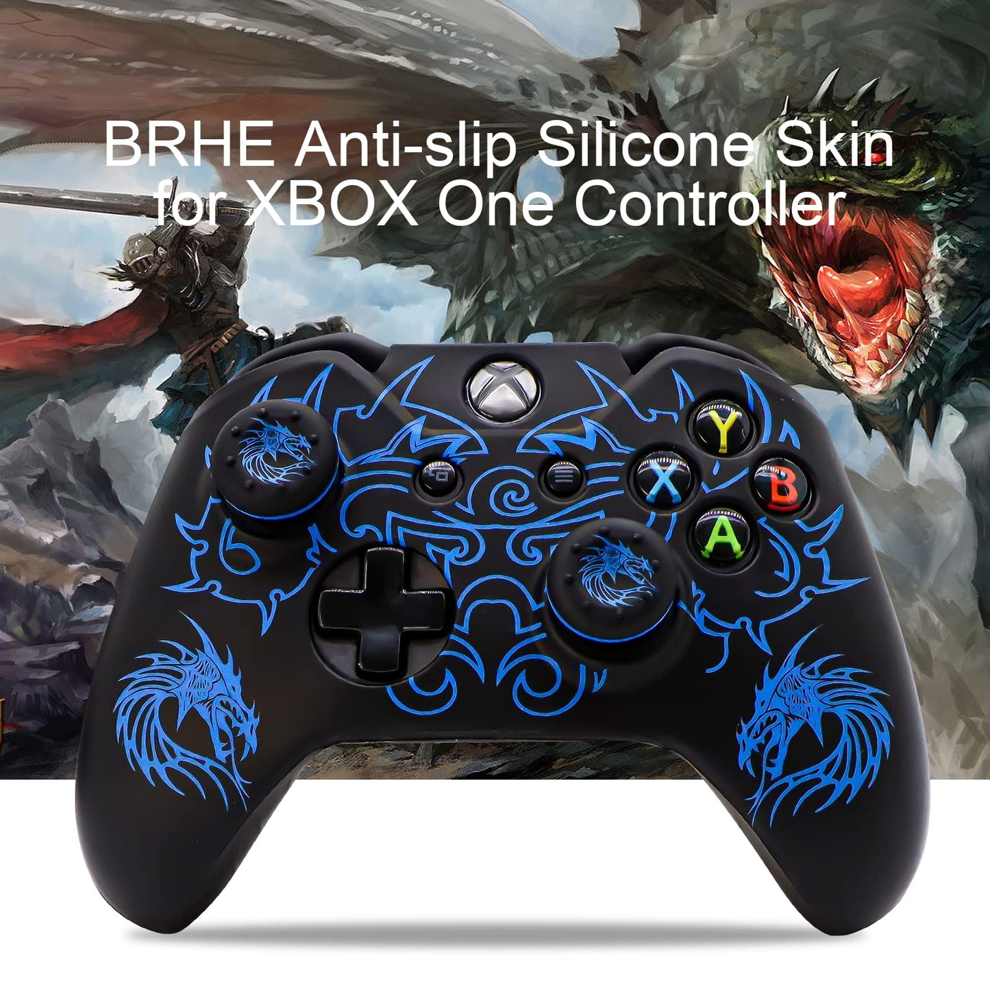 Xbox One Controller Silicone Skin - Black/Blue Dragons