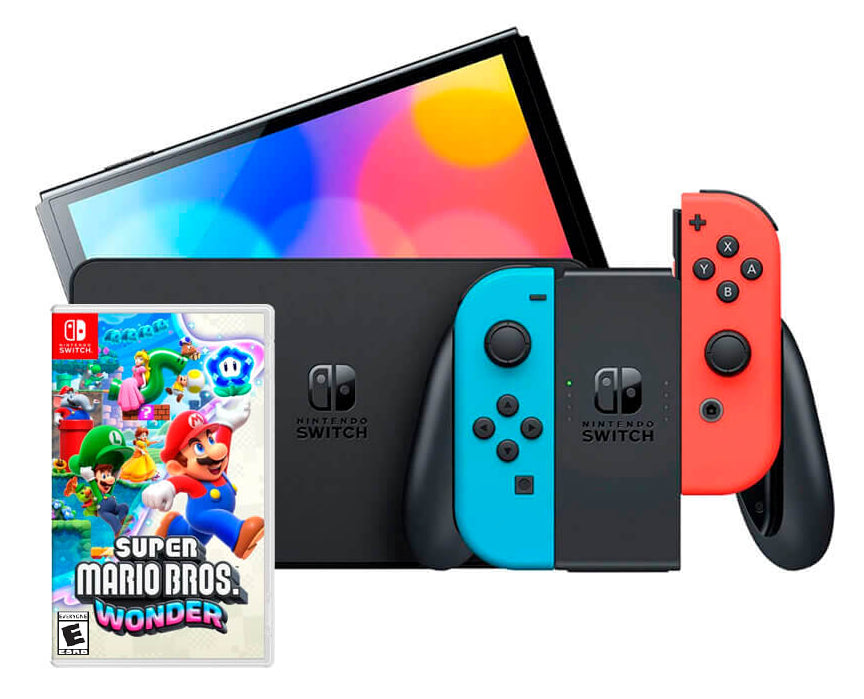Nintendo Switch OLED – Red/Blue Joy-Cons Super Mario Bros. Wonder Bundle