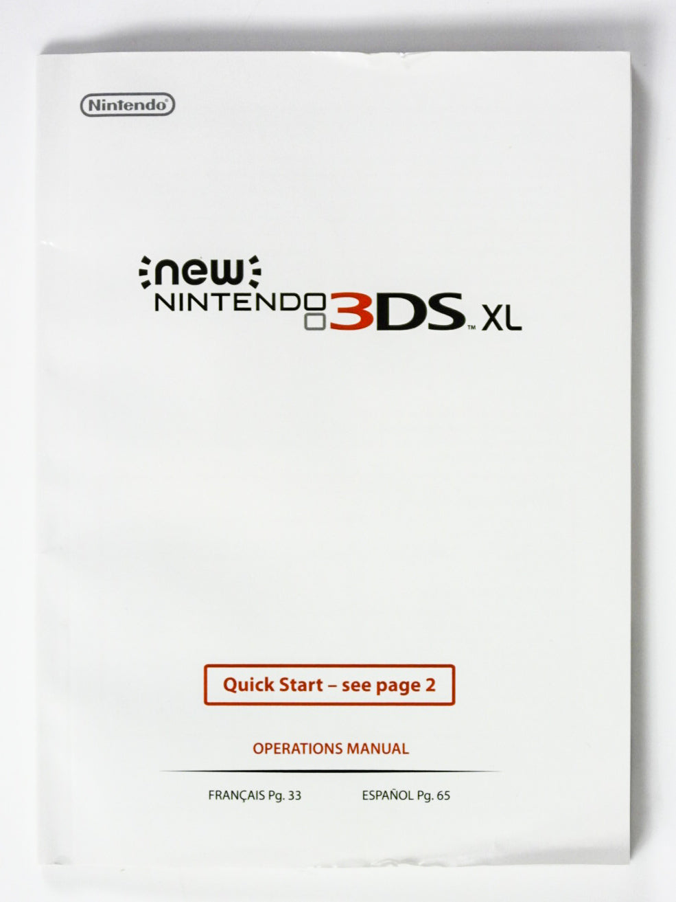 'New' Nintendo 3DS XL Operation Manual
