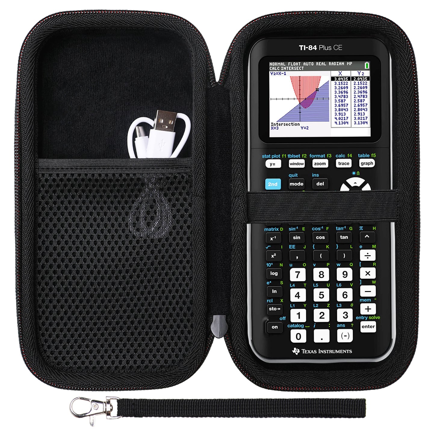 Caseling Hard Zippered Case for TI-84 Plus CE and Others - Black