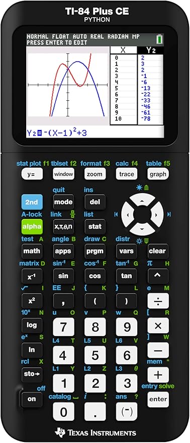 Texas Instruments TI-84 Plus CE Python Graphing Calculator - Matte-Matic Black