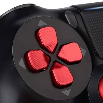 Modified PlayStation 4 PS4 Controller with Metal Buttons - Black/Red