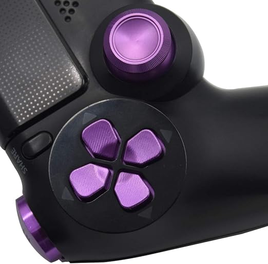 Modified PlayStation 4 PS4 Controller with Metal Buttons - Black/Purple