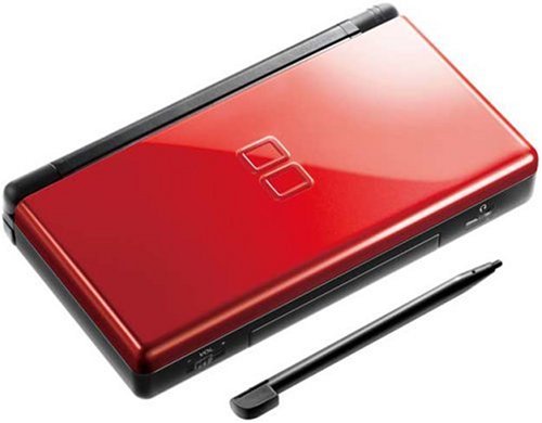 Nintendo DS Lite Crimson / Black Handheld Gaming Console w/ Stylus and Charger