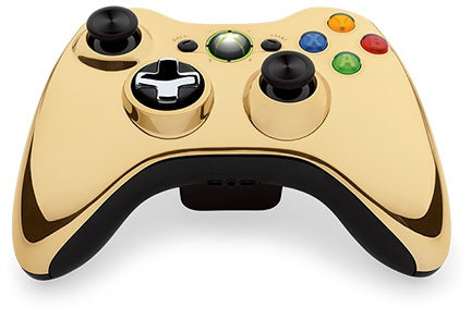 Microsoft Xbox 360 Wireless Controller - Gold Chrome - Includes Battery Cover