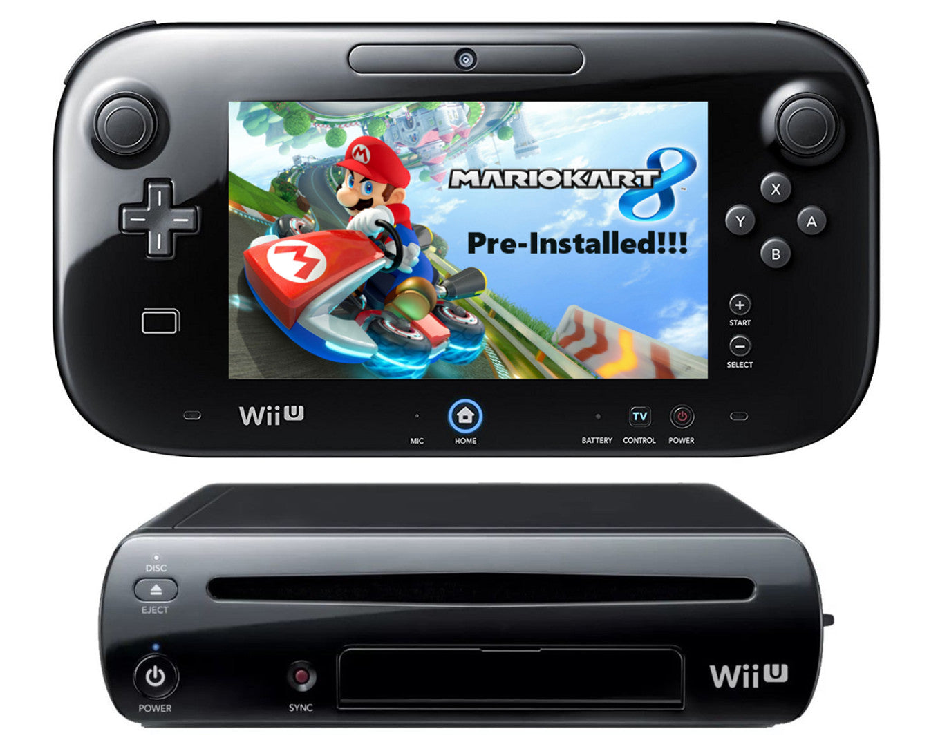 Refurbished Nintendo Wii U 32GB Mario Kart 8 Pre-Installed Bundle HDMI