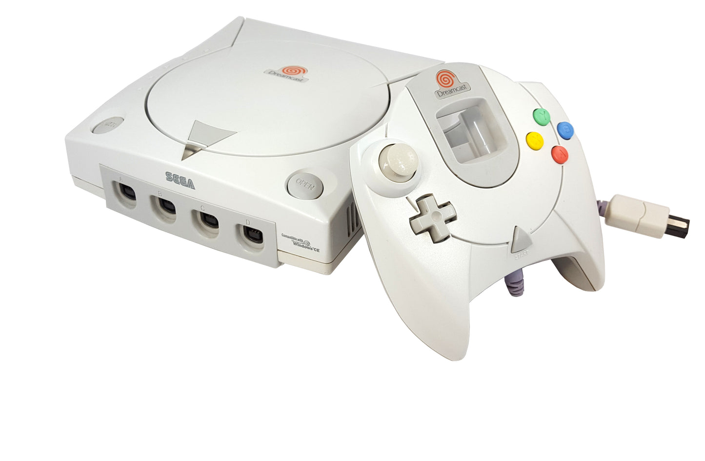 Sega Dreamcast White Console with Matching Controller and Cables