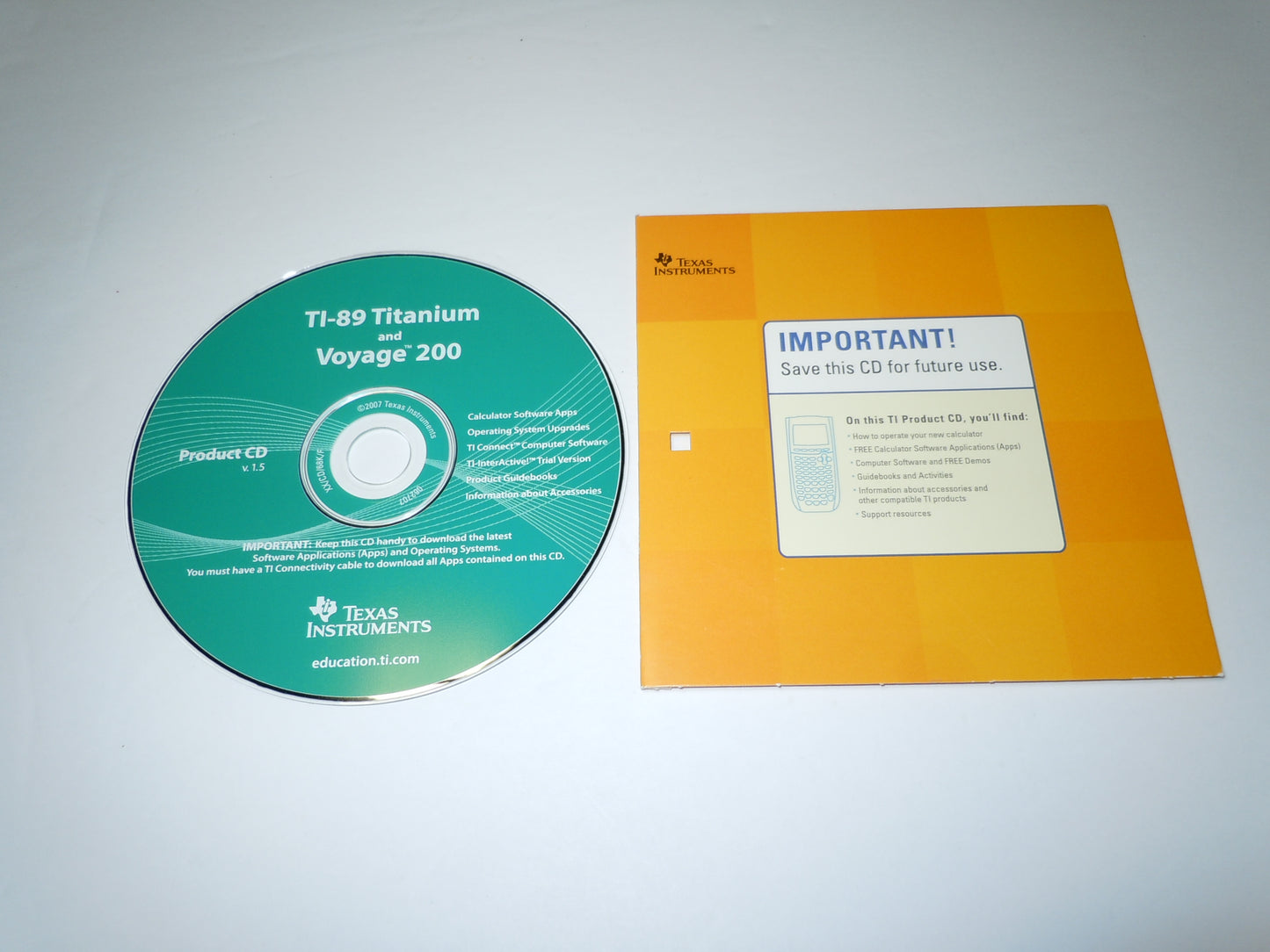 Texas Instrument TI Graphing CD V.1.5 for TI-89 Titanium And Voyager 200