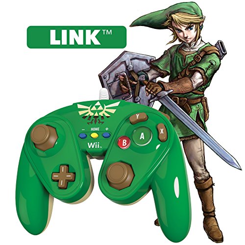 PDP Wired Fight Pad for Wii U - Link - Green - GameCube Style